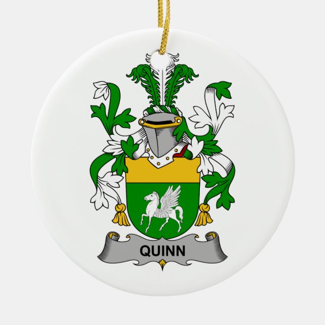 Adorno De Cerámica Escudo de la familia de Quinn (Frente)