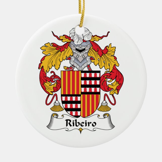 Adorno De Cerámica Escudo de la familia de Ribeiro (Frente)