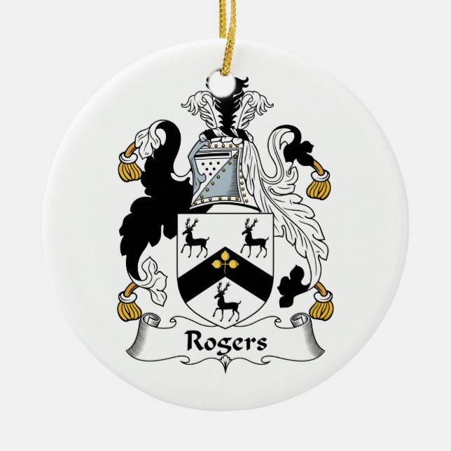 Adorno De Cerámica Escudo de la familia de Rogers (Frente)
