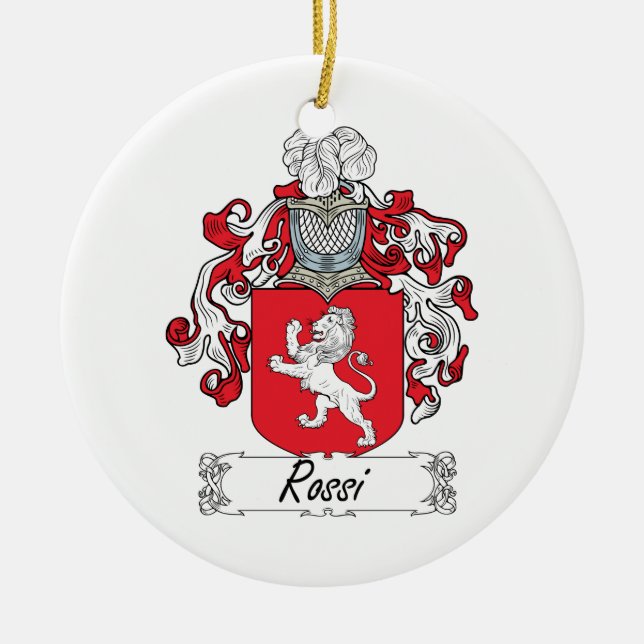 Adorno De Cerámica Escudo de la familia de Rossi (Frente)