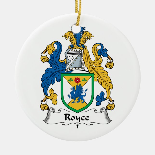 Adorno De Cerámica Escudo de la familia de Royce (Frente)