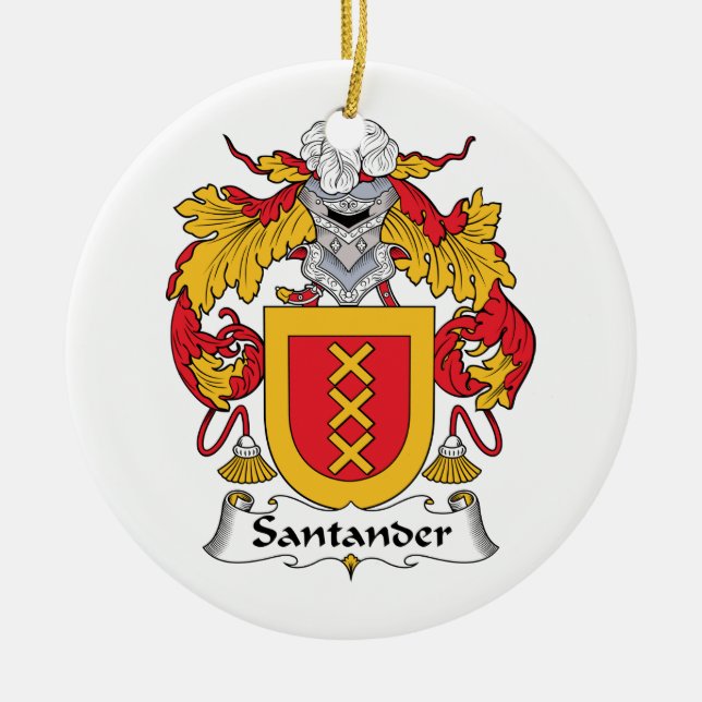 Adorno De Cerámica Escudo de la familia de Santander (Frente)