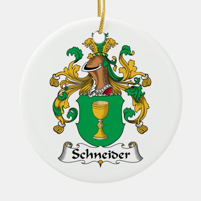 Adorno De Cerámica Escudo de la familia de Schneider (Frente)
