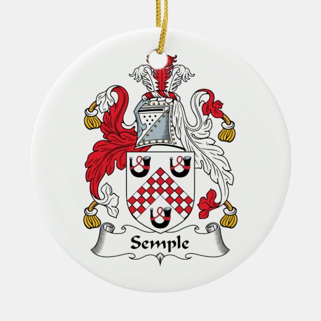 Adorno De Cerámica Escudo de la familia de Semple (Frente)