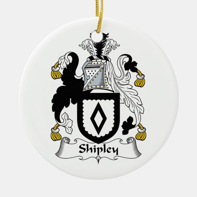 Adorno De Cerámica Escudo de la familia de Shipley (Frente)