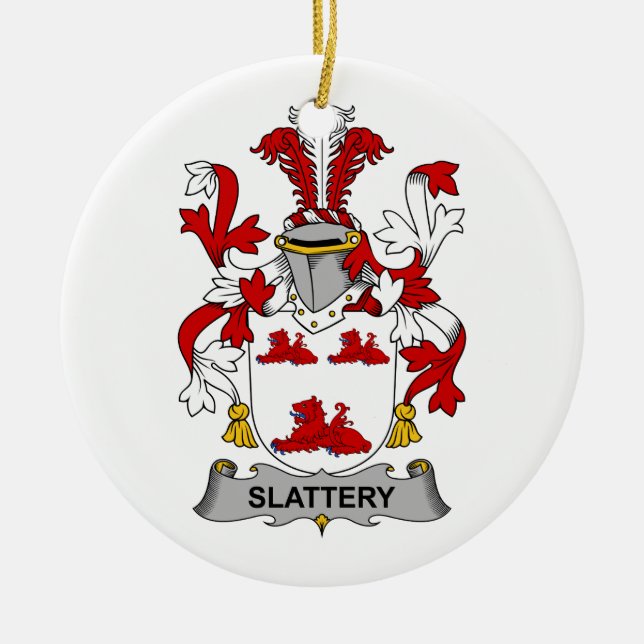 Adorno De Cerámica Escudo de la familia de Slattery (Frente)