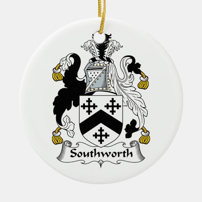 Adorno De Cerámica Escudo de la familia de Southworth (Frente)