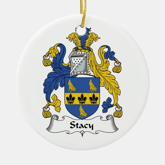 Adorno De Cerámica Escudo de la familia de Stacy (Frente)