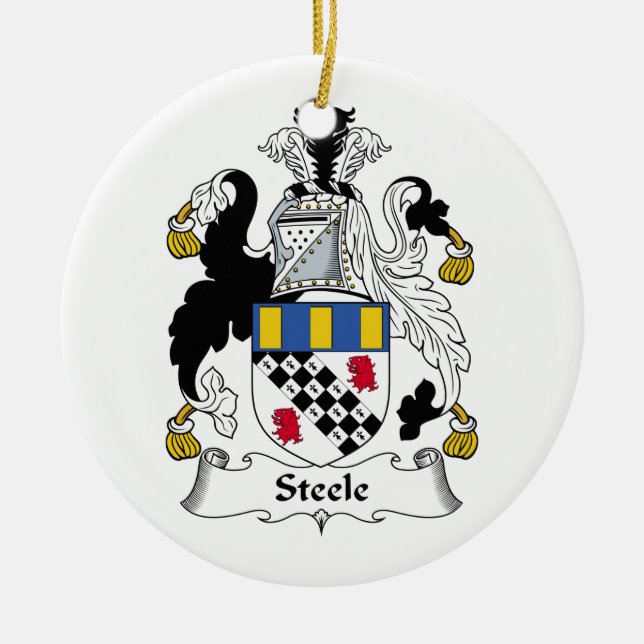 Adorno De Cerámica Escudo de la familia de Steele (Frente)