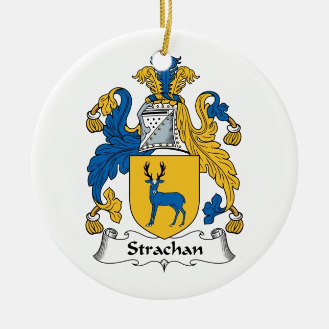Adorno De Cerámica Escudo de la familia de Strachan (Frente)