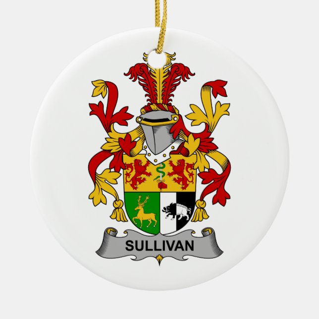 Adorno De Cerámica Escudo de la familia de Sullivan (Frente)