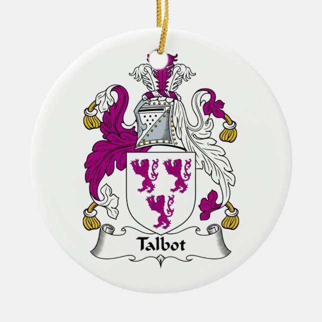 Adorno De Cerámica Escudo de la familia de Talbot (Frente)