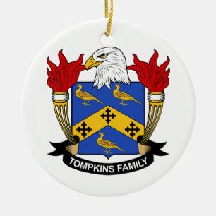 Adorno De Cerámica Escudo de la familia de Tompkins