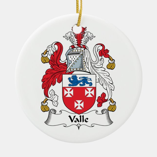 Adorno De Cerámica Escudo de la familia de Valle (Frente)
