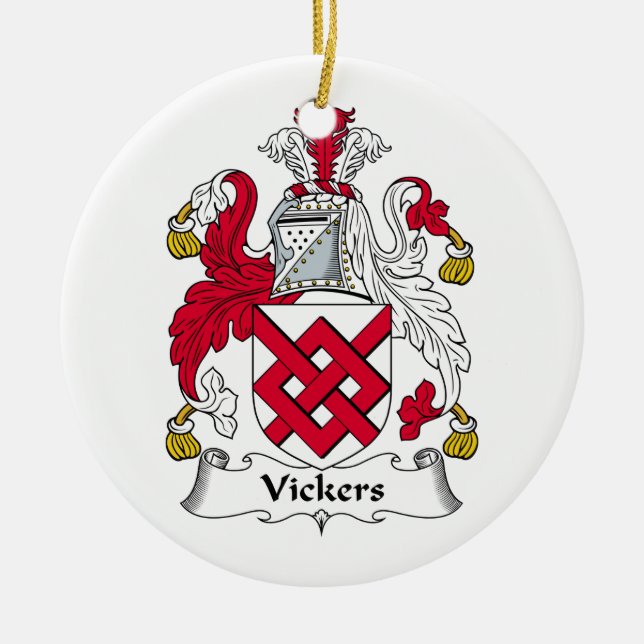 Adorno De Cerámica Escudo de la familia de Vickers (Frente)