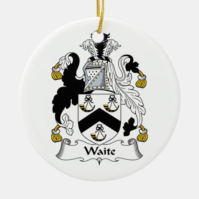 Adorno De Cerámica Escudo de la familia de Waite (Frente)