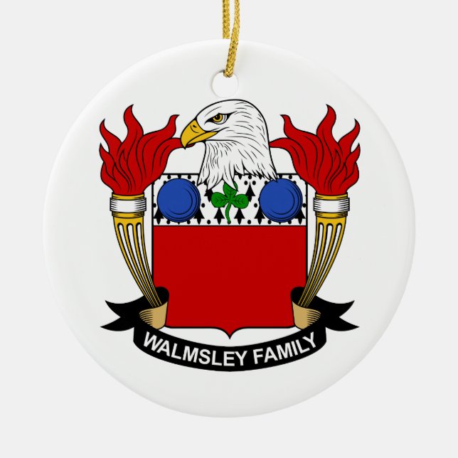 Adorno De Cerámica Escudo de la familia de Walmsley (Frente)