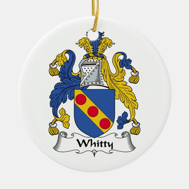 Adorno De Cerámica Escudo de la familia de Whitty (Frente)