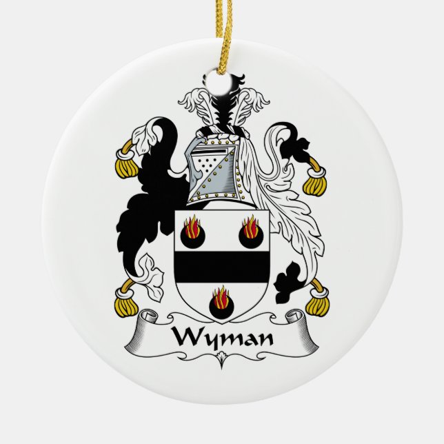 Adorno De Cerámica Escudo de la familia de Wyman (Frente)