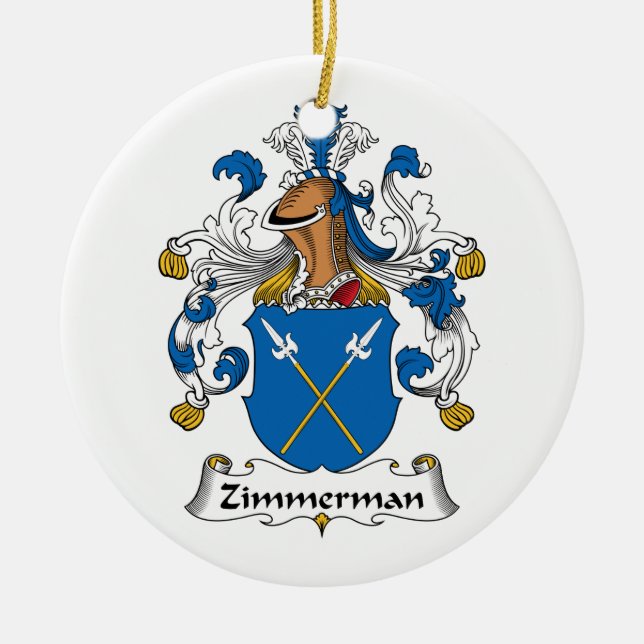 Adorno De Cerámica Escudo de la familia de Zimmerman (Frente)