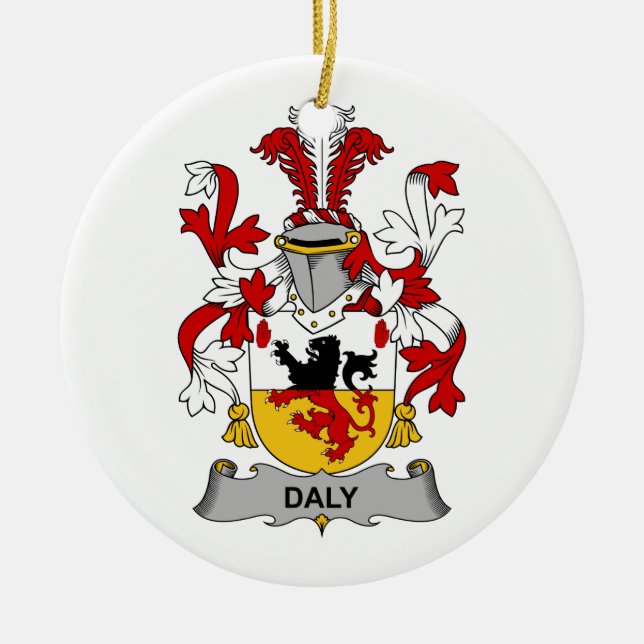 Adorno De Cerámica Escudo de la familia del Daly (Frente)