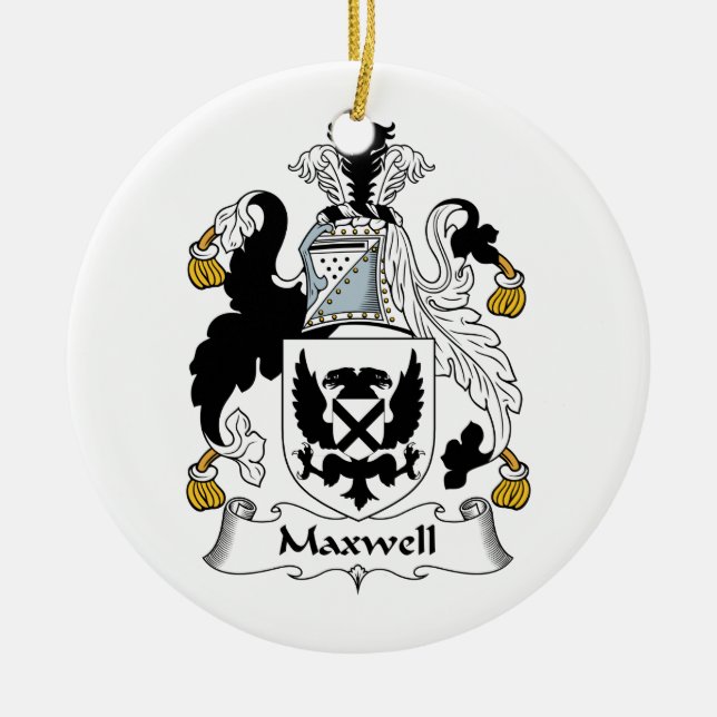 Adorno De Cerámica Escudo de la familia del maxwell (Frente)