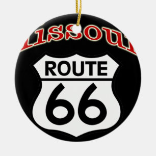 Adorno De Cerámica Escudo de la ruta 66 de Missouri