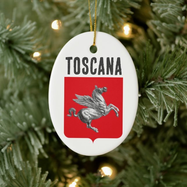 Adorno De Cerámica Escudo de la Toscana, ITALIA (Árbol)