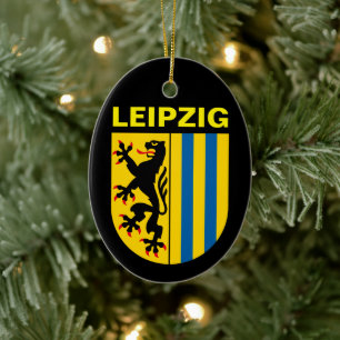 Adorno De Cerámica Escudo de Leipzig (Alemania)