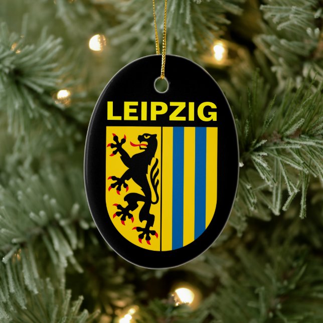 Adorno De Cerámica Escudo de Leipzig (Alemania) (Árbol)