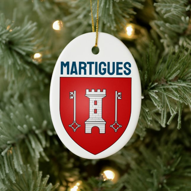 Adorno De Cerámica Escudo de Martigues, Francia (Árbol)