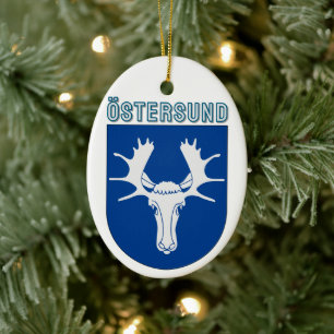 Adorno De Cerámica Escudo de Östersund - Suecia