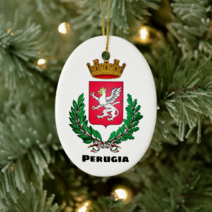 Adorno De Cerámica Escudo de Perugia, Italia