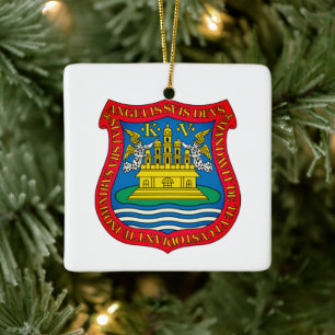 Adorno De Cerámica Escudo de Puebla de los Ángeles, México