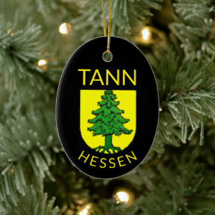 Adorno De Cerámica Escudo de Tann, Hesse (Alemania)