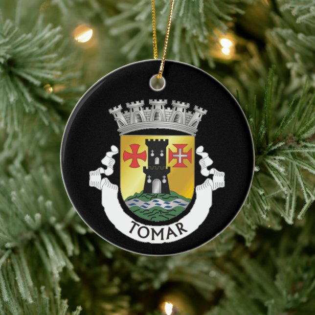 Adorno De Cerámica Escudo de Tomar, PORTUGAL (Árbol)