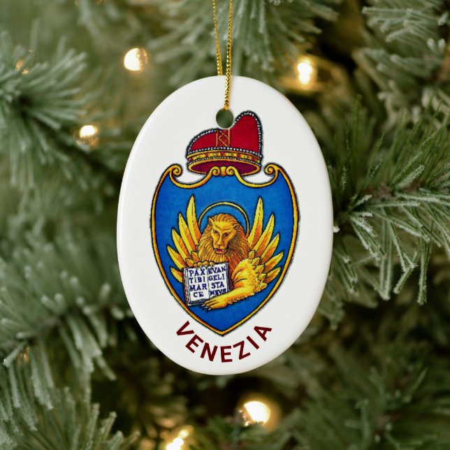 Adorno De Cerámica Escudo de Venecia, Italia (Árbol)