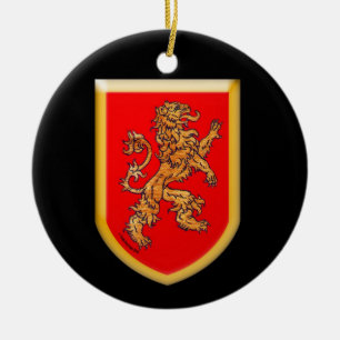Adorno De Cerámica Escudo del león en negro
