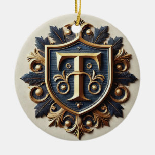 Adorno De Cerámica Escudo heráldico elegante y ornamentado