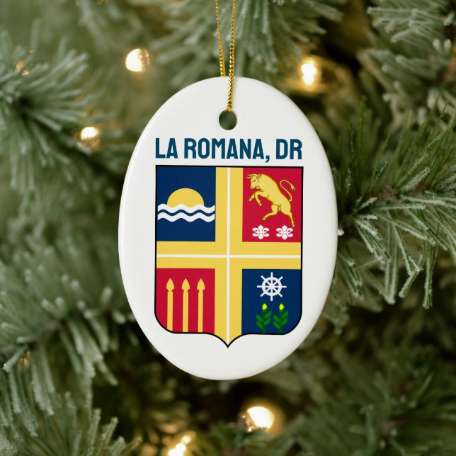Adorno De Cerámica Escudo - La Romana, República Dominicana (Árbol)