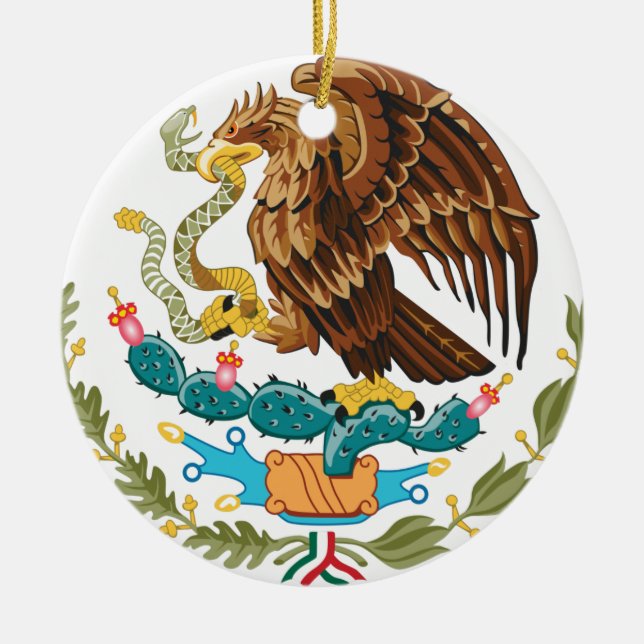 Adorno De Cerámica Escudo Nacional de México - Emblema Mexicano (Frente)