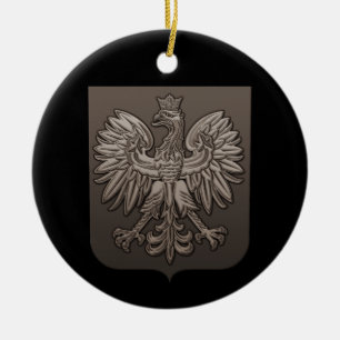 Adorno De Cerámica Escudo polaco de Eagle de la sepia