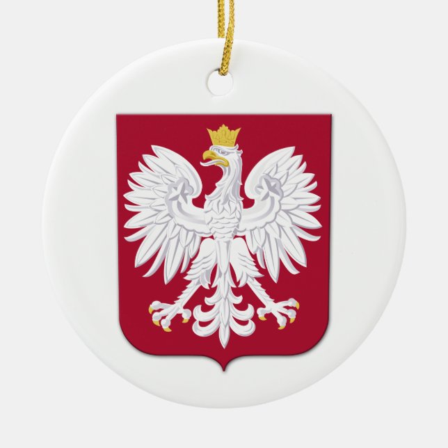 Adorno De Cerámica Escudo rojo de águila polaca (Frente)