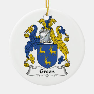 Adorno De Cerámica Escudo verde de la familia