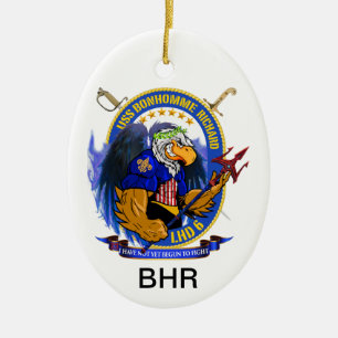 Adorno De Cerámica Escudo vivo de USS Bonhomme Richard LHD-6