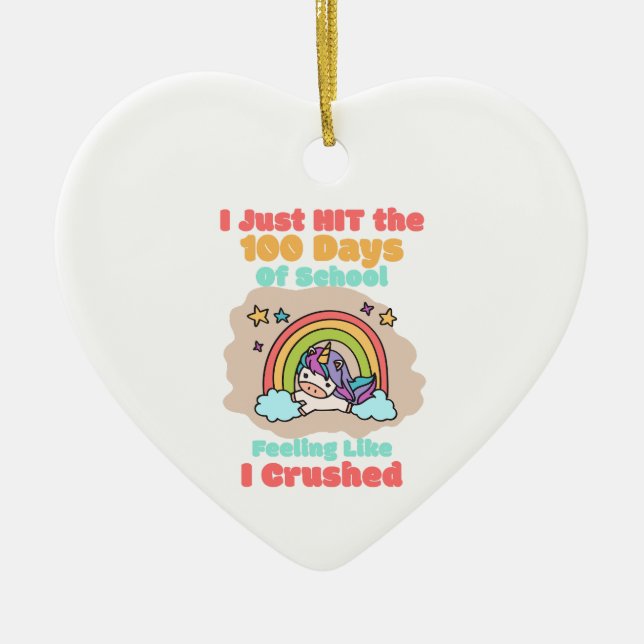 Adorno De Cerámica Escuela de 100 días, acabo de golpear y aplastar l (Frente)