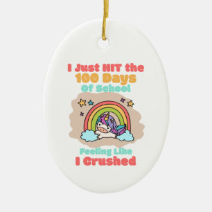 Adorno De Cerámica Escuela de 100 días, acabo de golpear y aplastar l