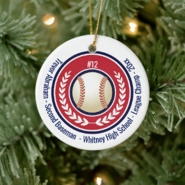 Adorno De Cerámica Escuela de Béisbol para Jugadores Rojo, Azul Blanc