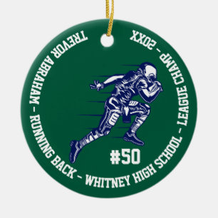 Adorno De Cerámica Escuela de Monograma Campeón de Fútbol