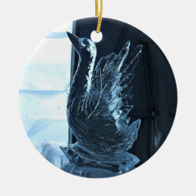 Adorno De Cerámica Escultura de hielo de cisne, Quebec, Canadá (Frente)